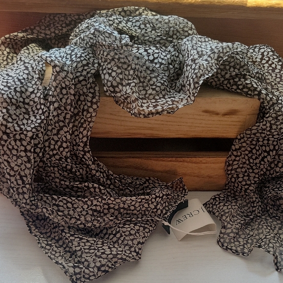 J. Crew Monochrome Floral Scarf - Picture 1 of 5